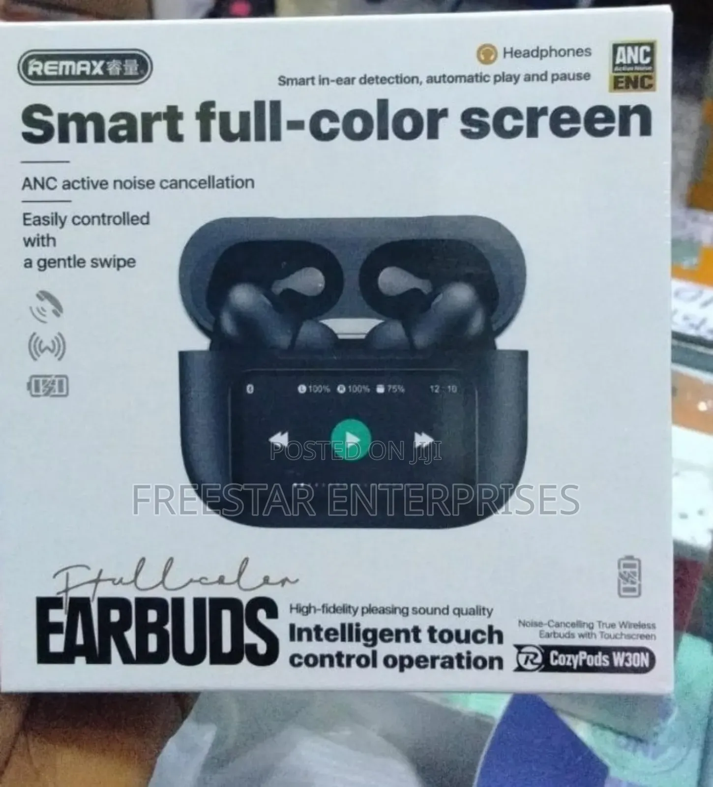 Remax Cozypods W30n Earbuds (Black), Remax Cozypods Anc, Colour Screen