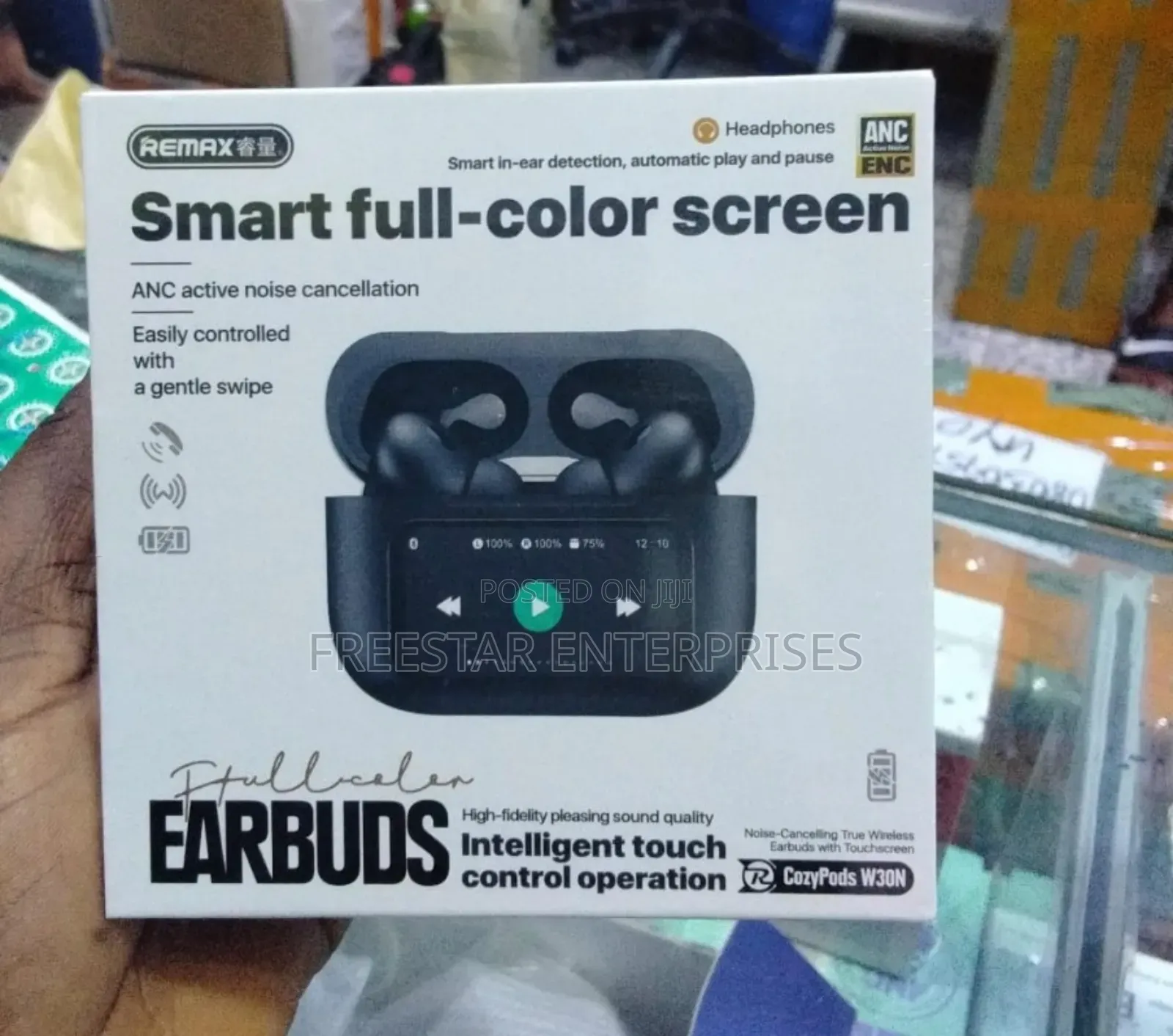 Remax Cozypods W30n Earbuds (Black), Remax Cozypods Anc, Colour Screen