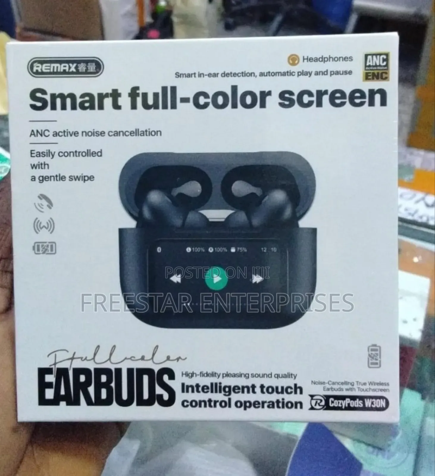 Remax Cozypods W30n Earbuds (Black), Remax Cozypods Anc, Colour Screen