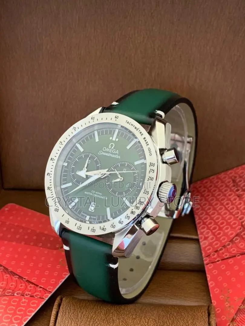 Omega Quality Luxury Men Genuine Leather Wristwatch