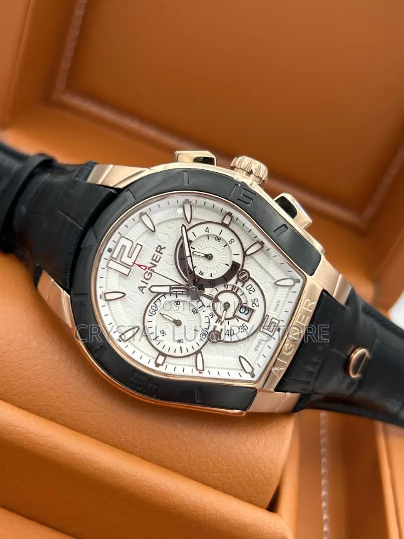 Aigner Quality Luxury Men Genuine Leather Wristwatch