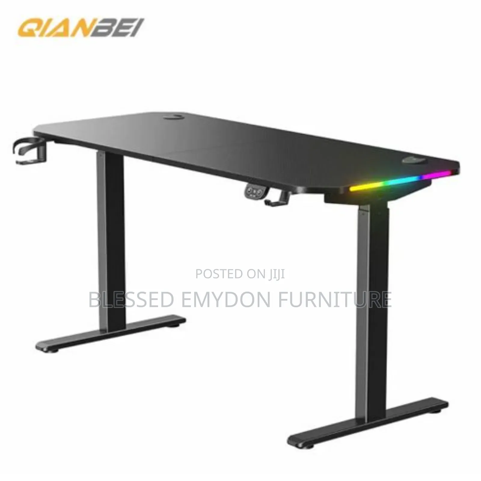 Adjustable Standing Desk With Side RGB Light Display- 1.2 Metre