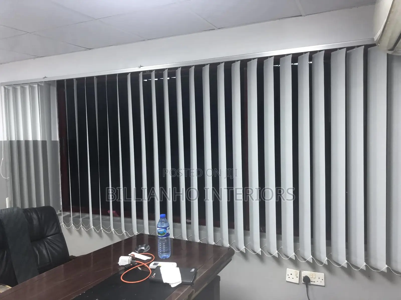 Light Gray Fabric Vertical Blinds