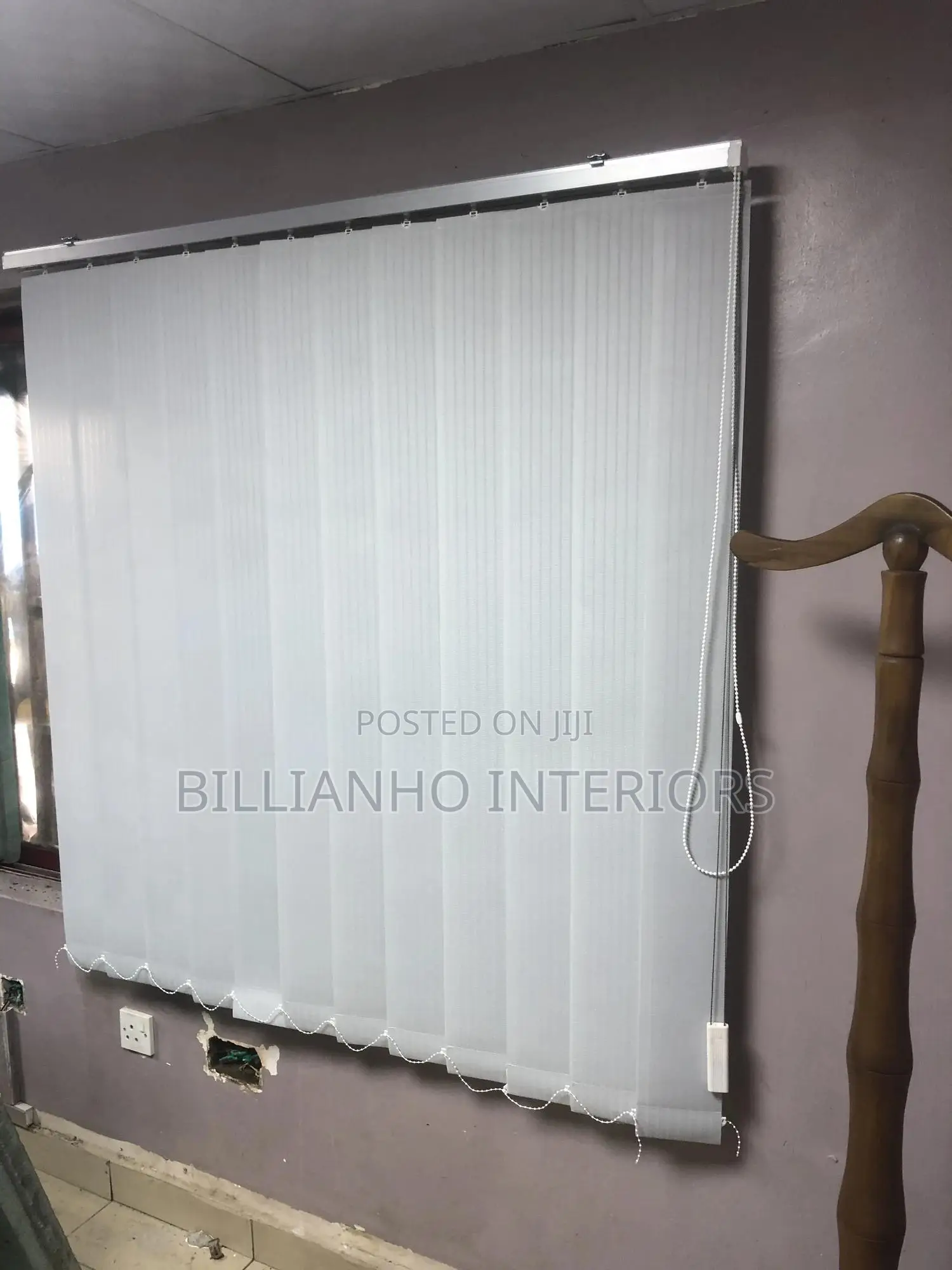Light Gray Fabric Vertical Blinds