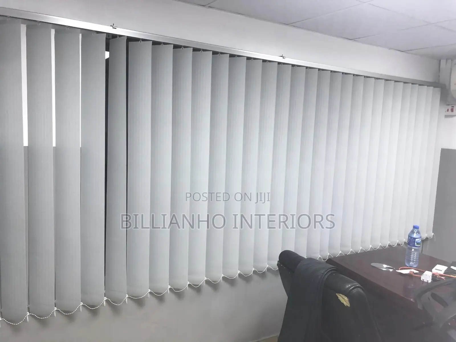 Light Gray Fabric Vertical Blinds