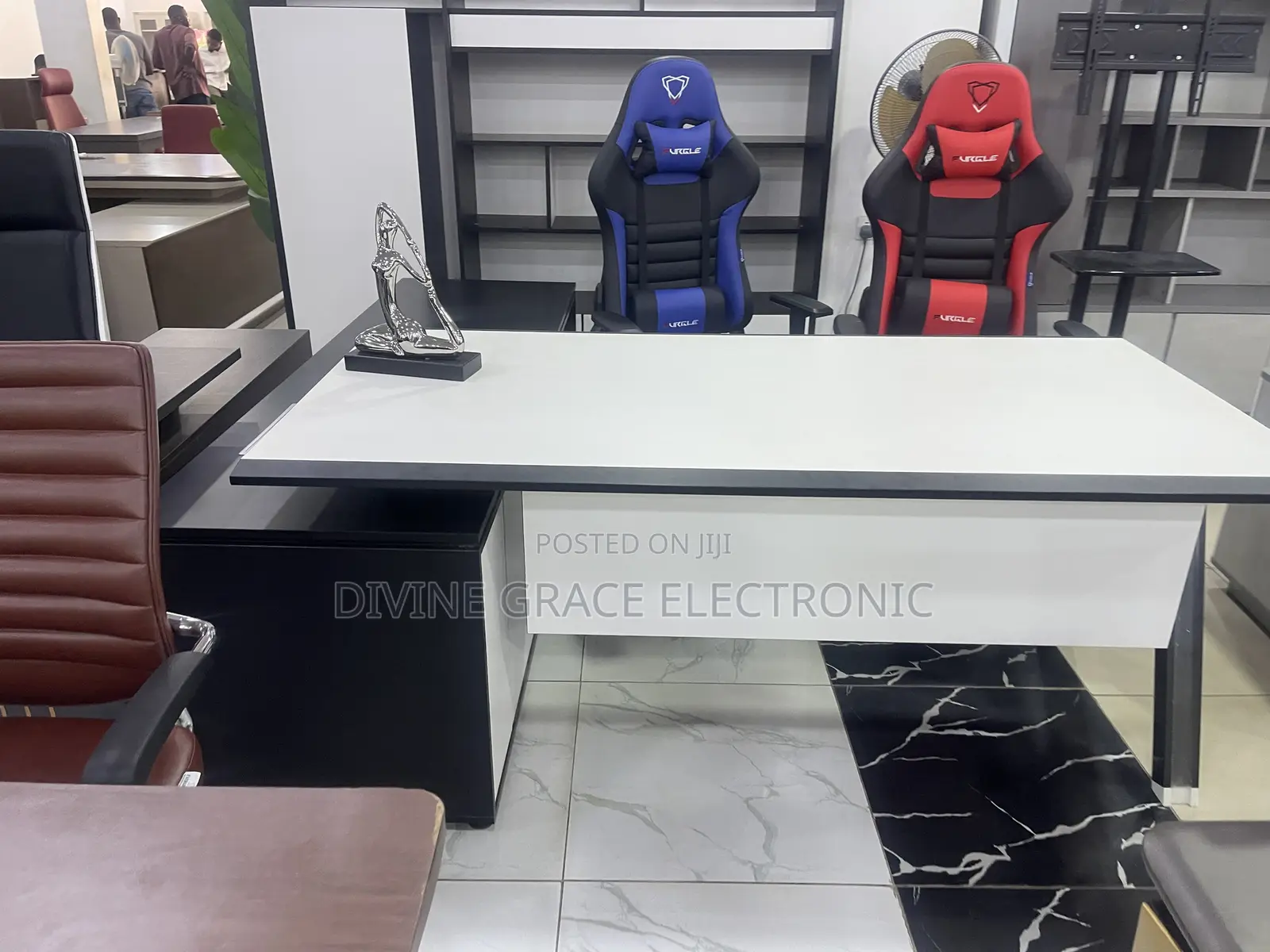 2m Imported Modern Executive Office Desk With Side Cabinet