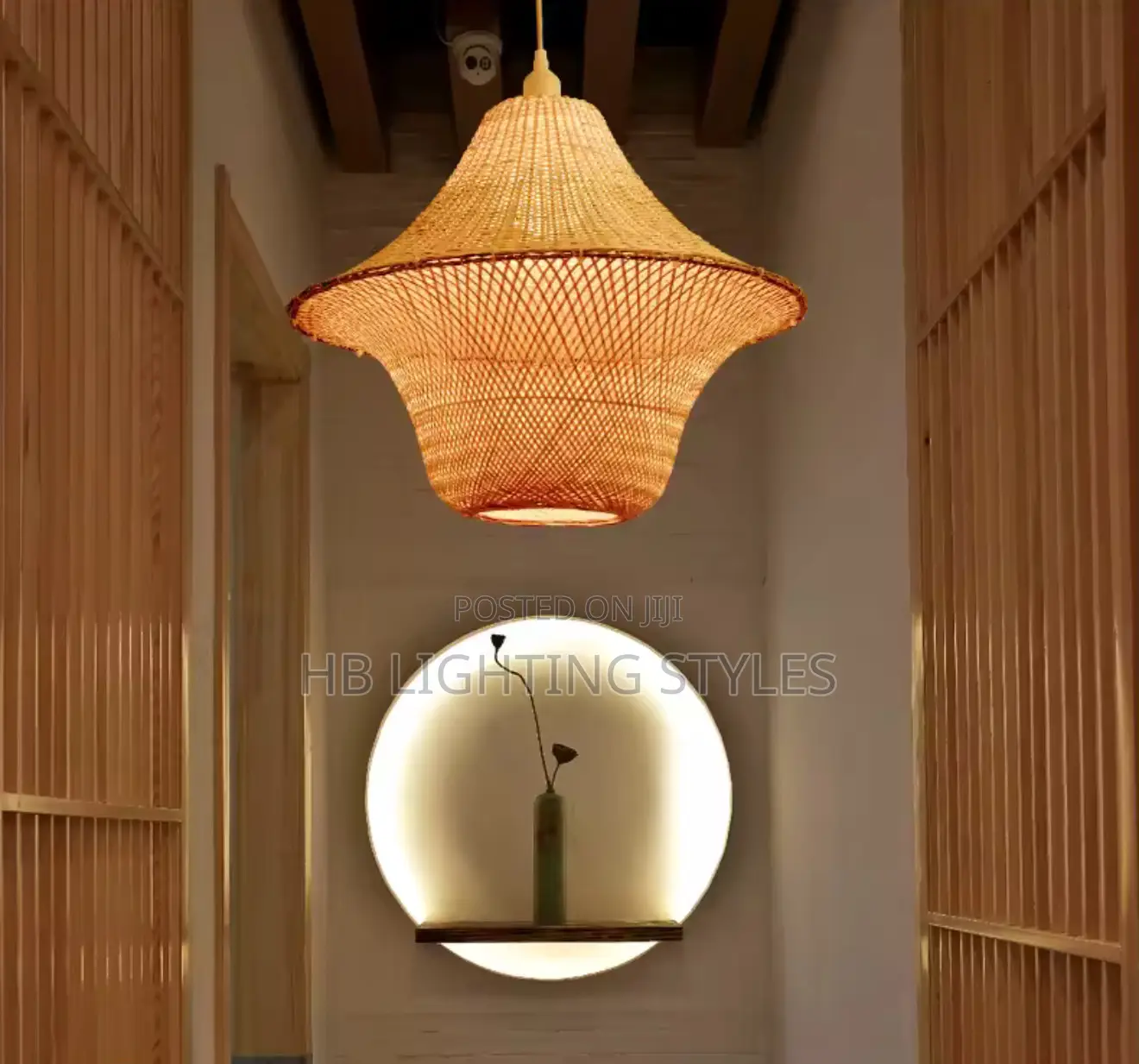 New Handmade Bamboo Chinese Restaurant E27 Pendant Lamp Chandelier