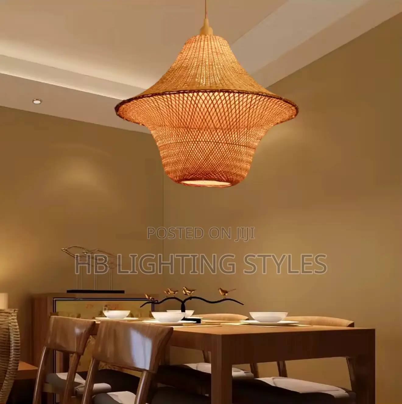 New Handmade Bamboo Chinese Restaurant E27 Pendant Lamp Chandelier