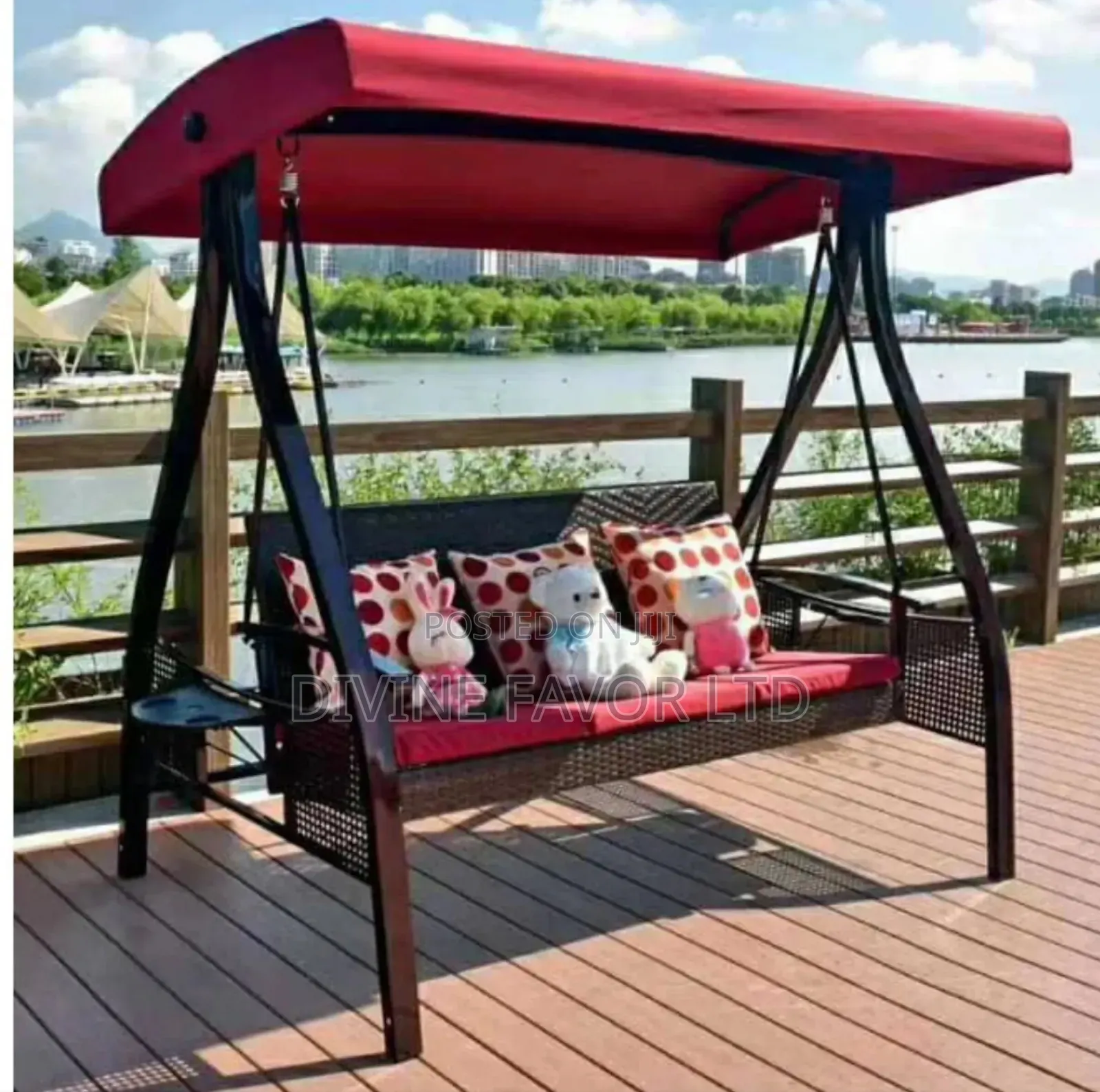 3 Seater Swing Chair With Inbuilt Shelter.
