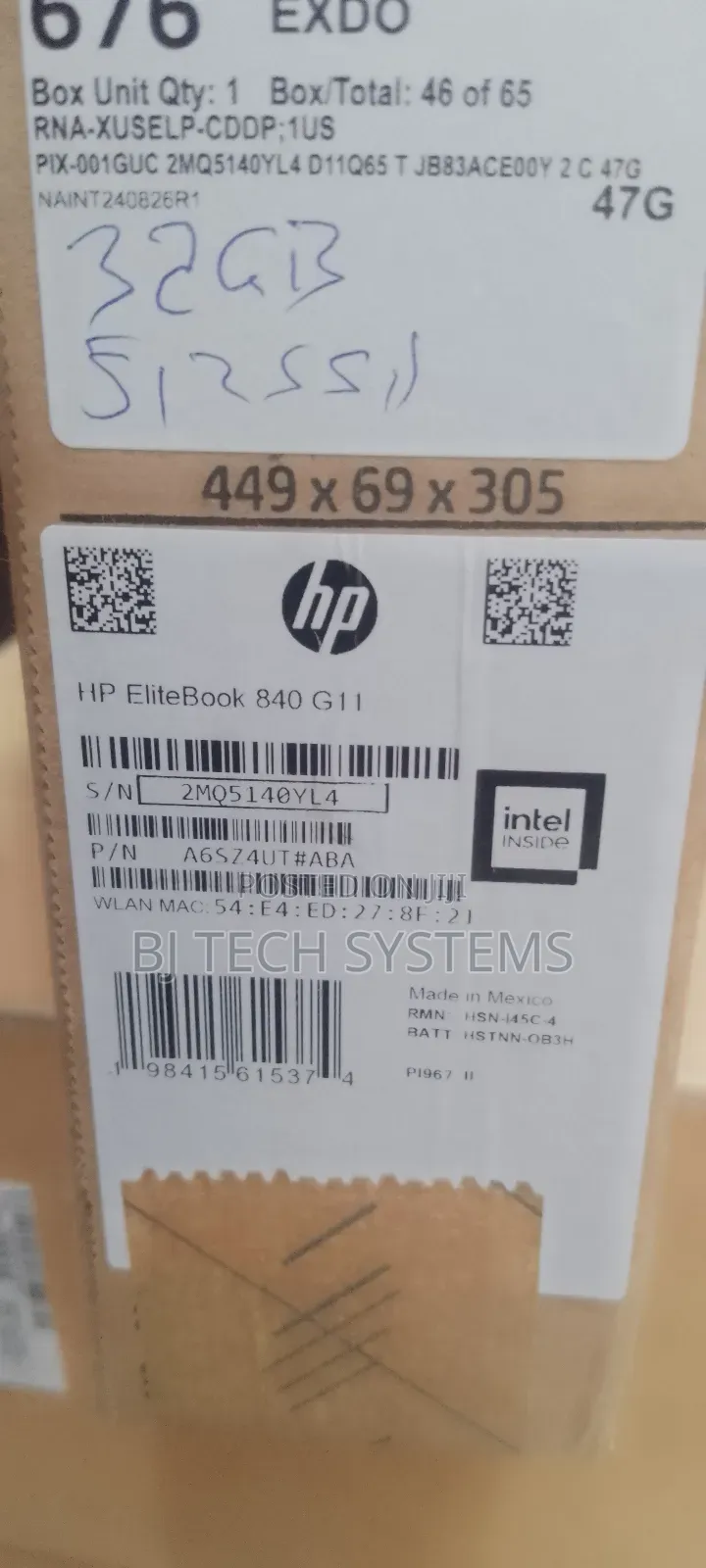 New Laptop HP EliteBook 840 G11 32GB Intel Core Ultra 7 SSD 512GB