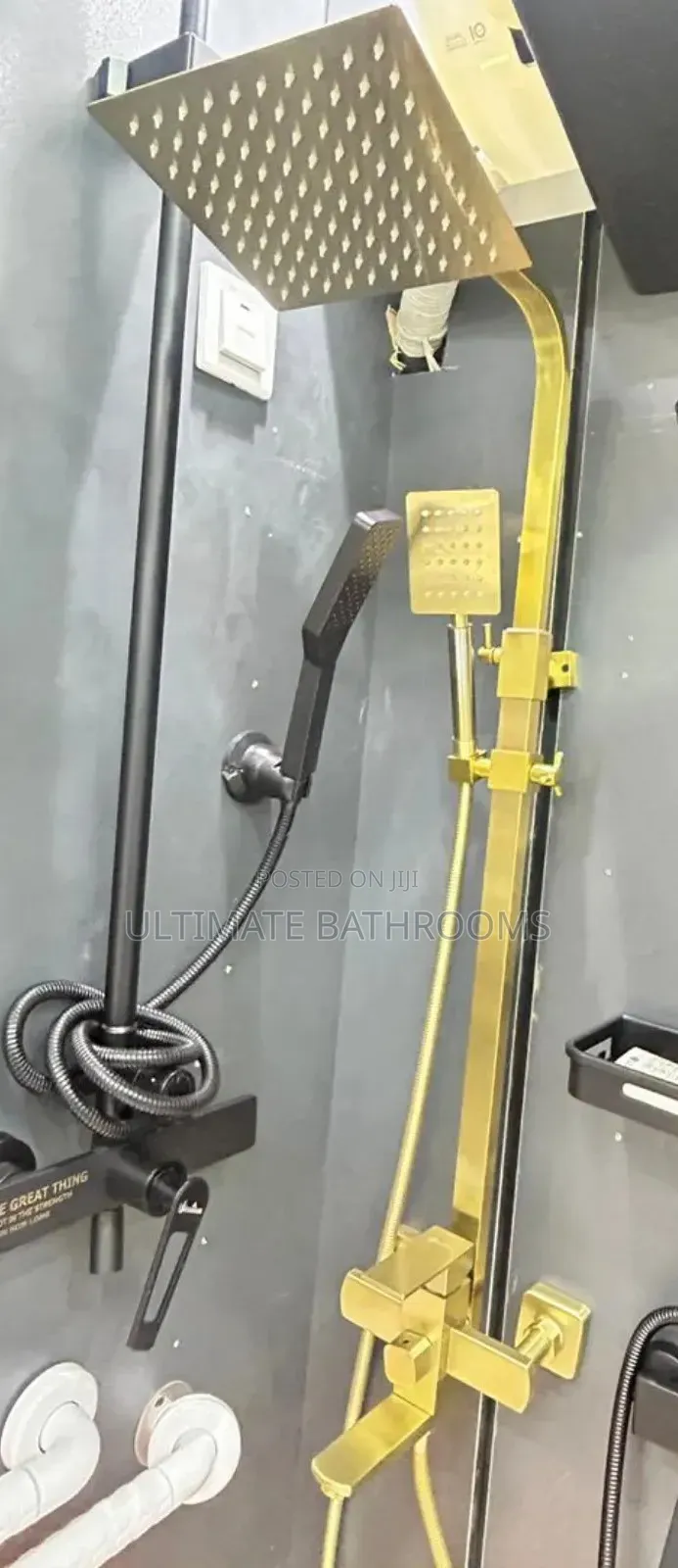 Matt Golden Colour Square Bathroom Shower