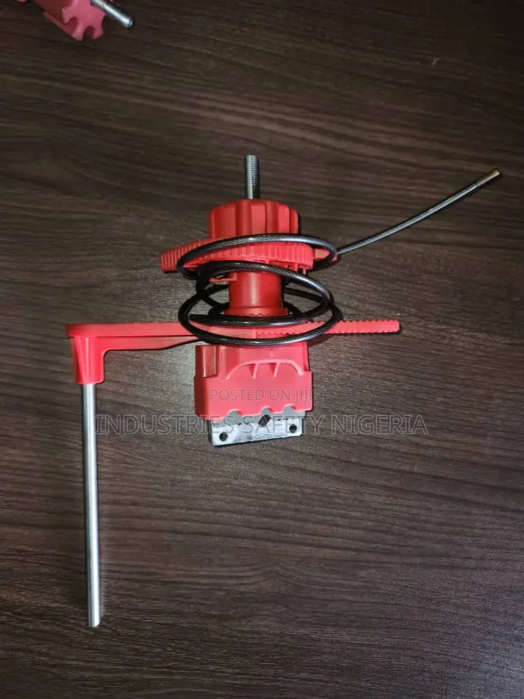 Universal Valve Clamp Lockout With Blocking Arm And Cable