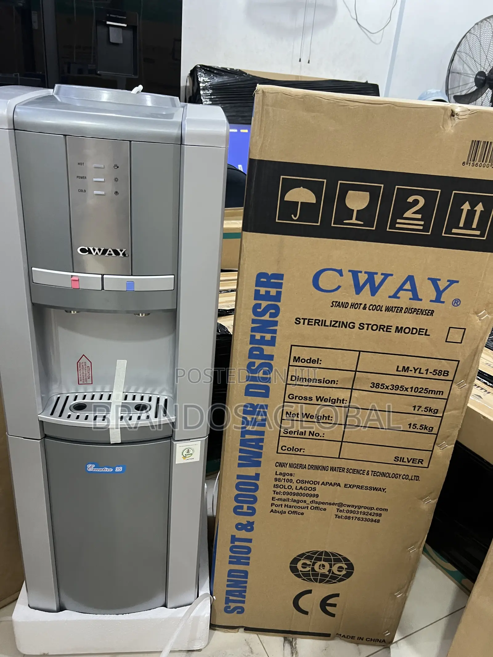 Cway Lm-Yl1-58b Water Dispenser With Refrigerator Compartment