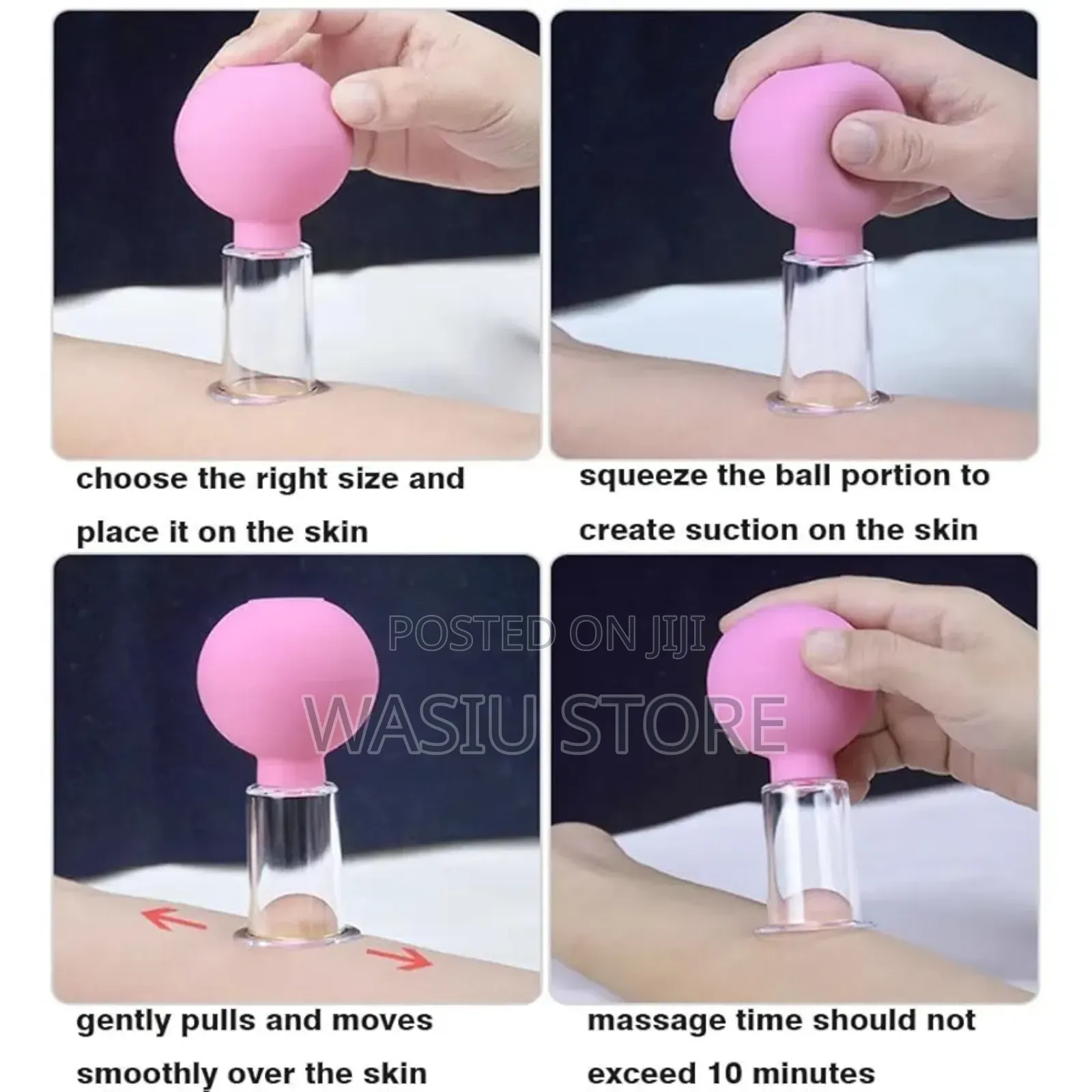 4pcs Facial Cupping Set Anti Aging Vacuum Suction Cupping Cups