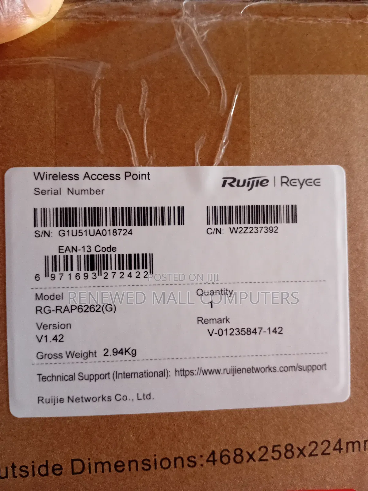 Ruijie Gr-Rap6262(G)Ax1800