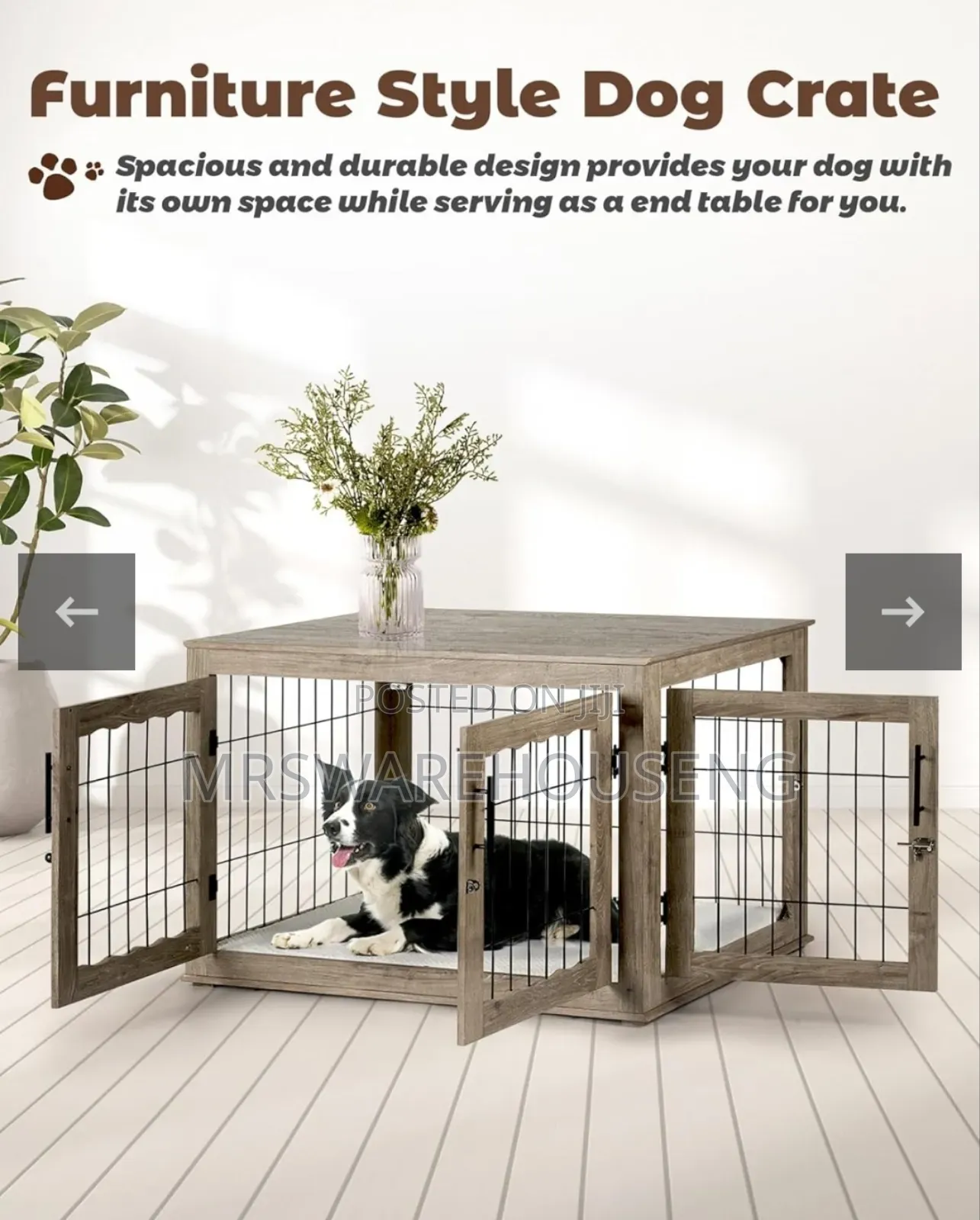 Dog Crate Furniture, 32 Inch Medium Dog Crates With Bed Mat