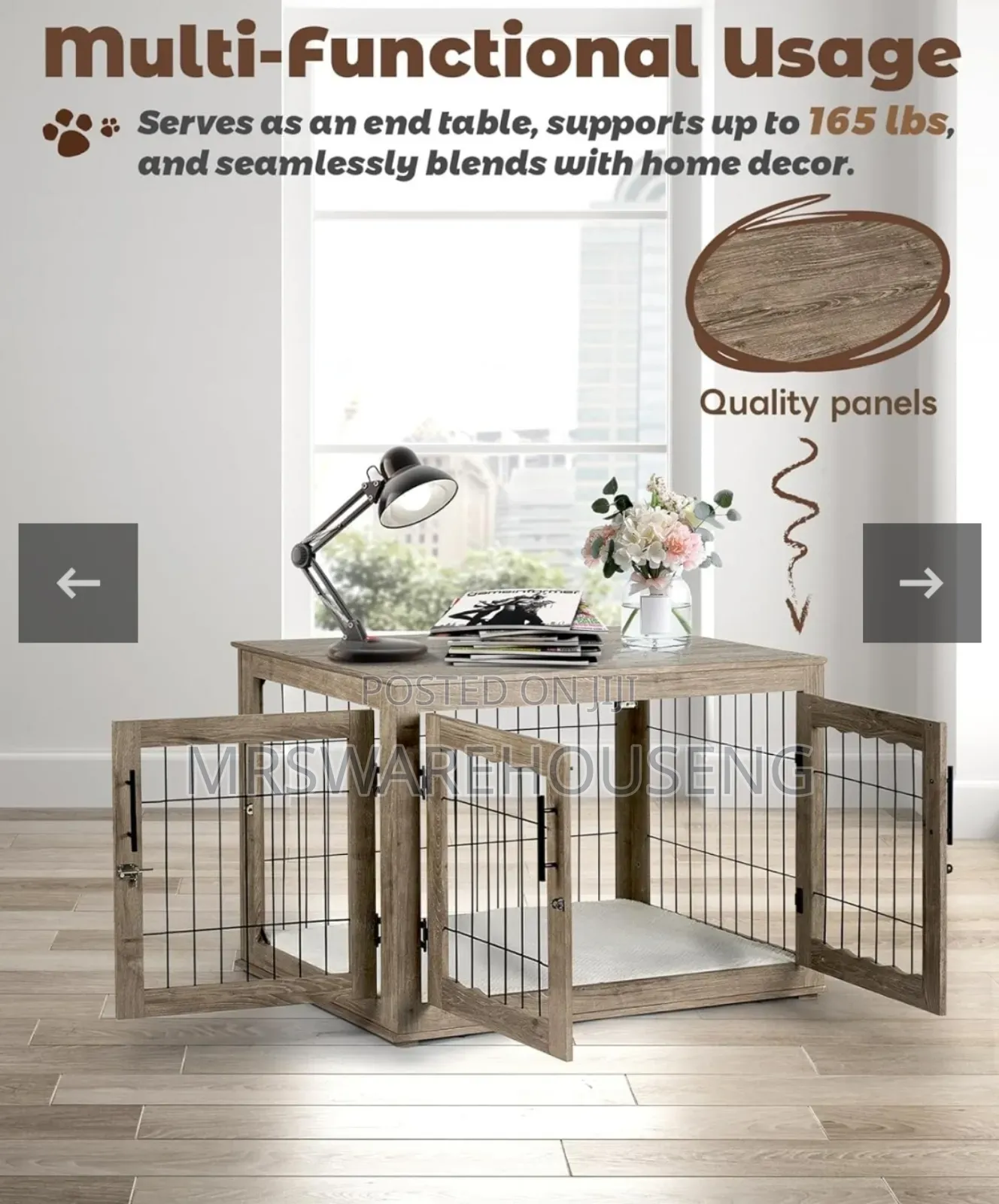 Dog Crate Furniture, 32 Inch Medium Dog Crates With Bed Mat