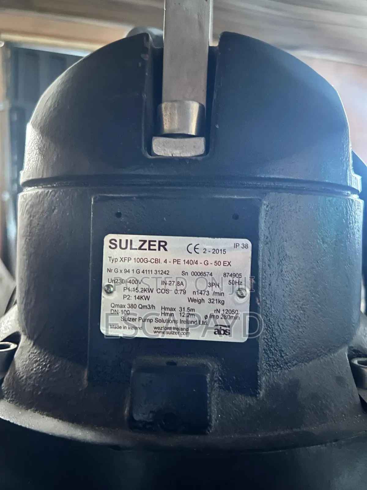 Sulzer XFP 100g-Cb1.4 Submersible Pump – 15.2kw, Dn-100