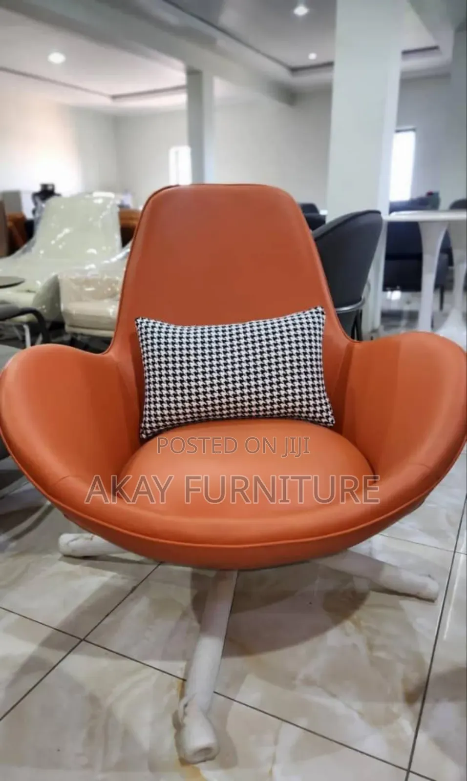 Lounge Chairs In Brown And Orange Colors