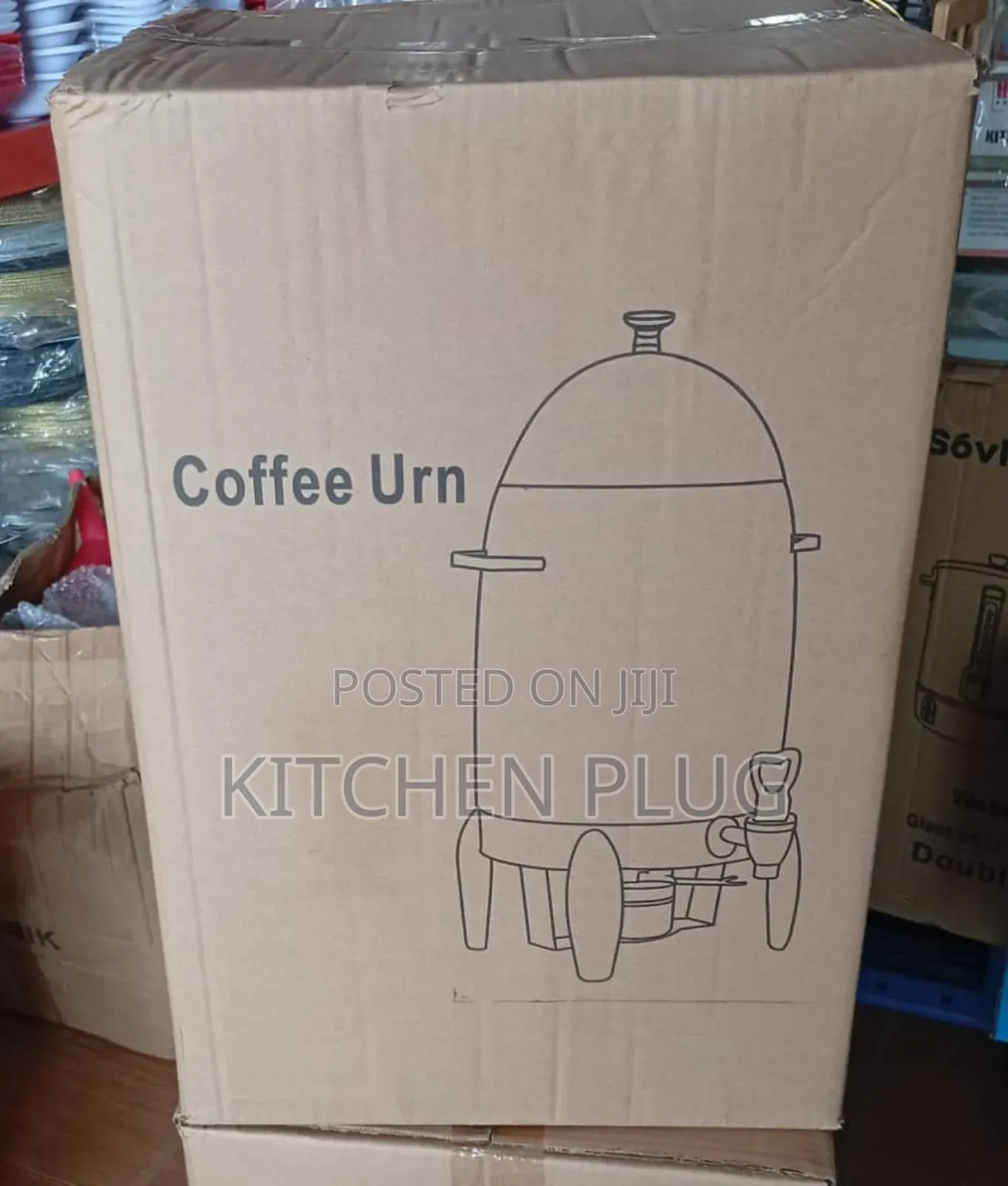 Stainless Steel Hot Beverage Dispenser, Coffee, or Tea Urn, With Base