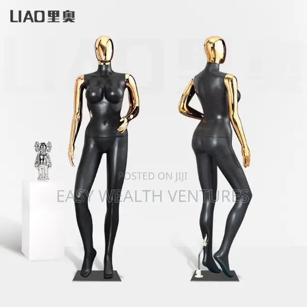 Faceless Female Black Gold Mannequin