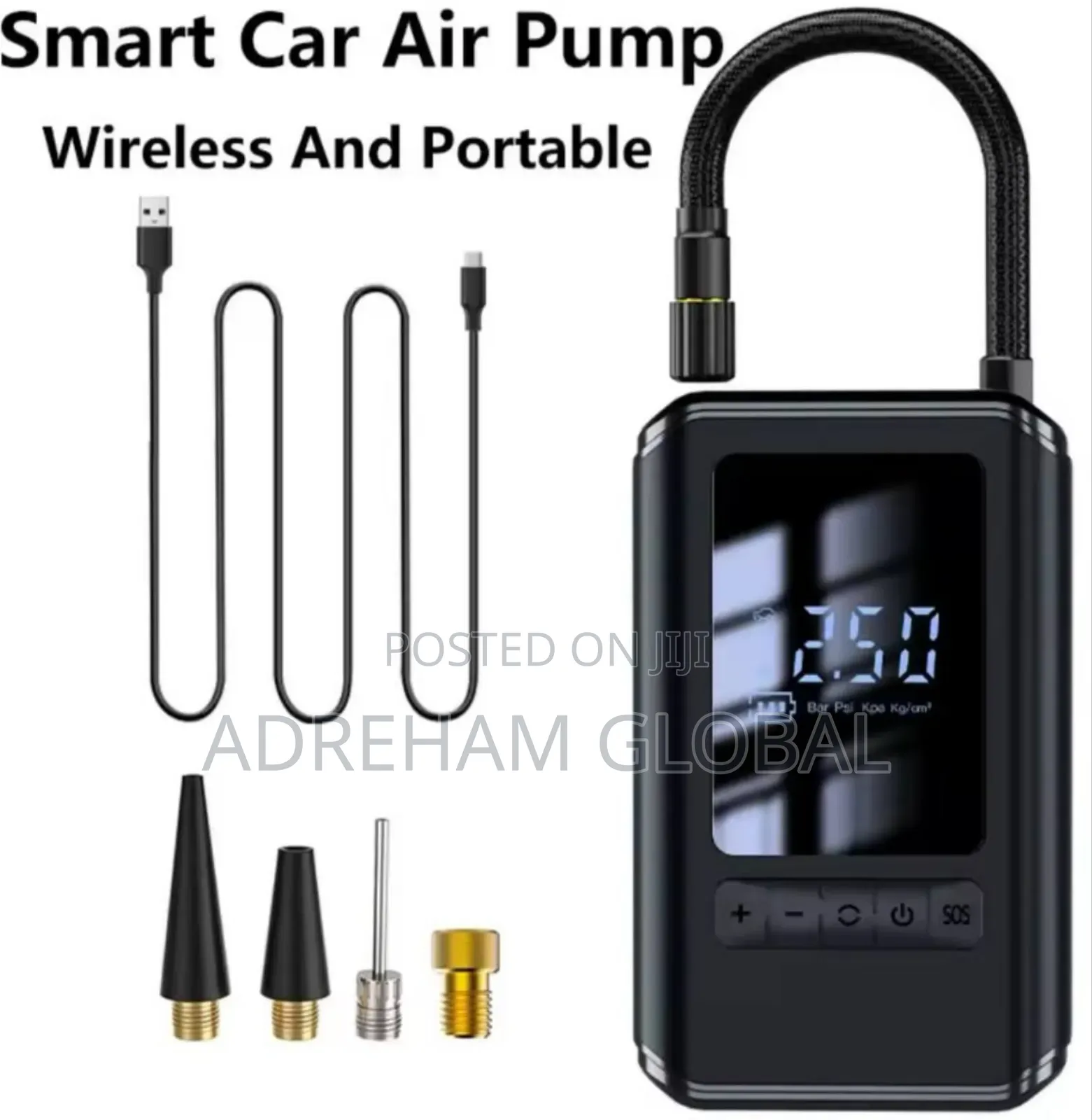 Portable Wireless Car Tire Air Pump Usb Rechargeable Electric Air Pump