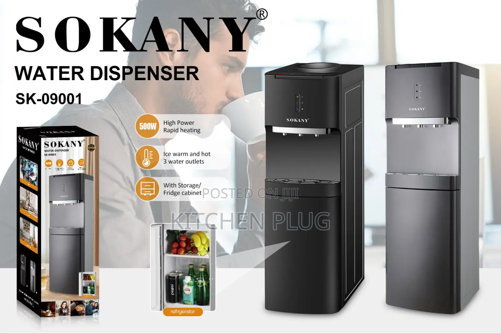 Sokany Water Dispenser, Model Sk-09001, 3 Taps