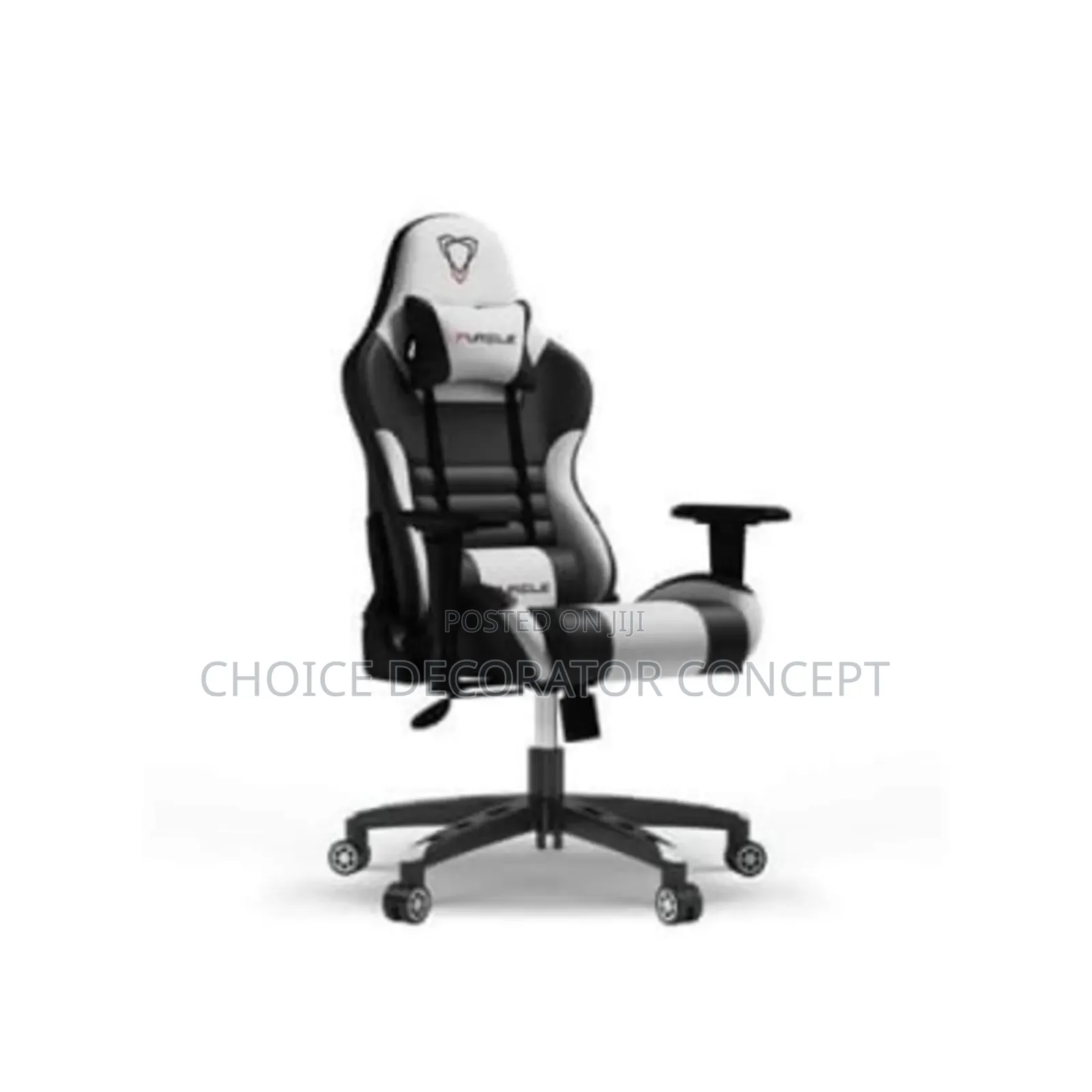 Executive Office Gaming Chair + White Gaming Desk