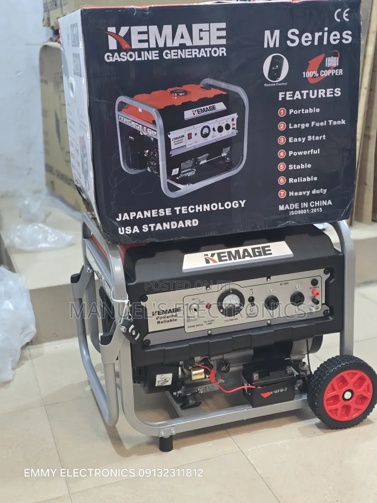 Kemage Remote Control Petrol Generator 4.5kva 100%Copper Coil