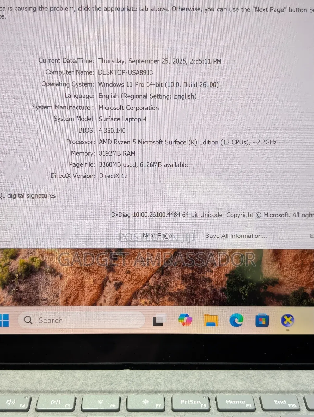 Laptop Microsoft Surface Laptop 4 8GB AMD Ryzen 5 SSD 256GB