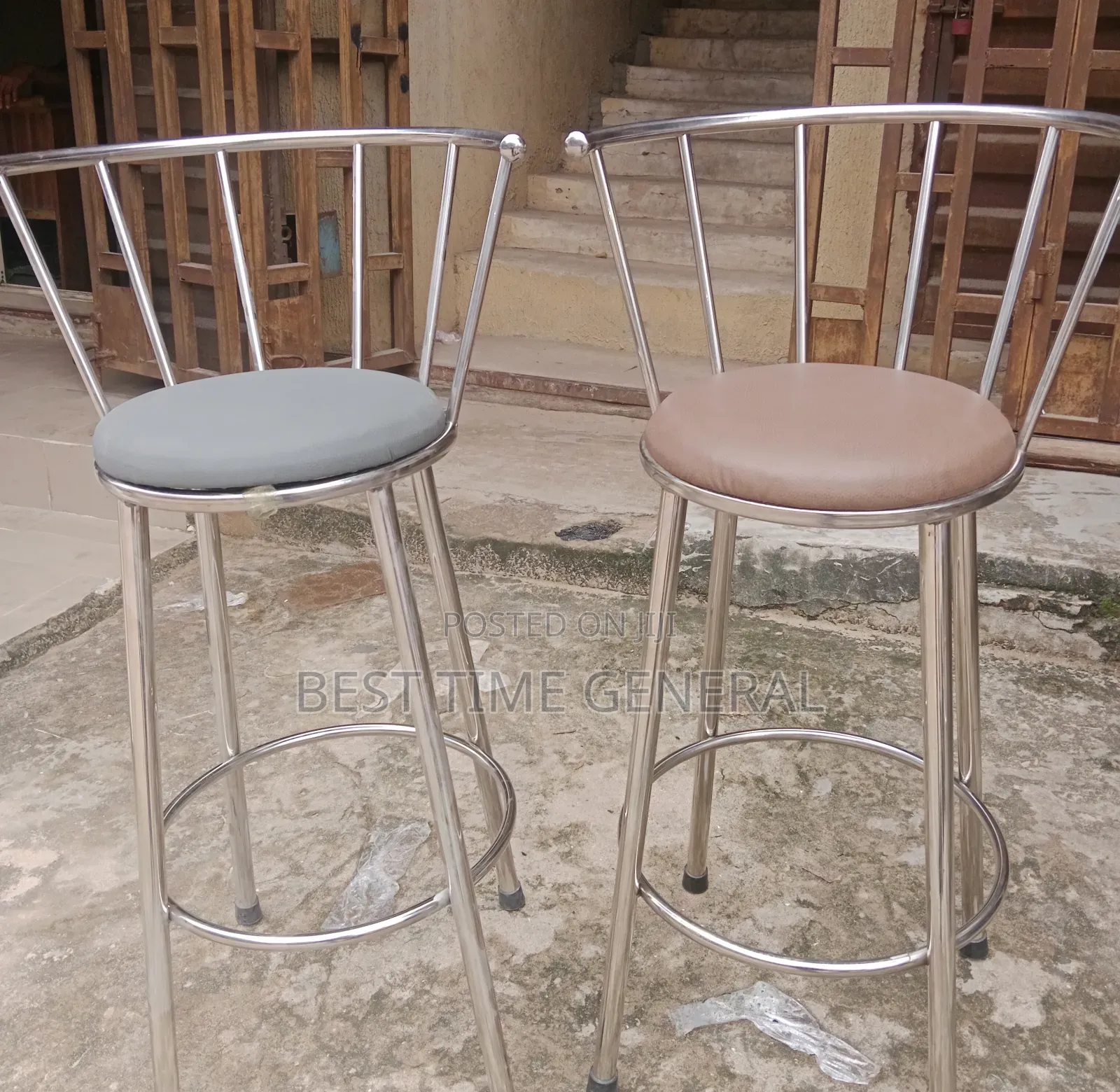 Pure Stainless Stool With Good Quality Leather