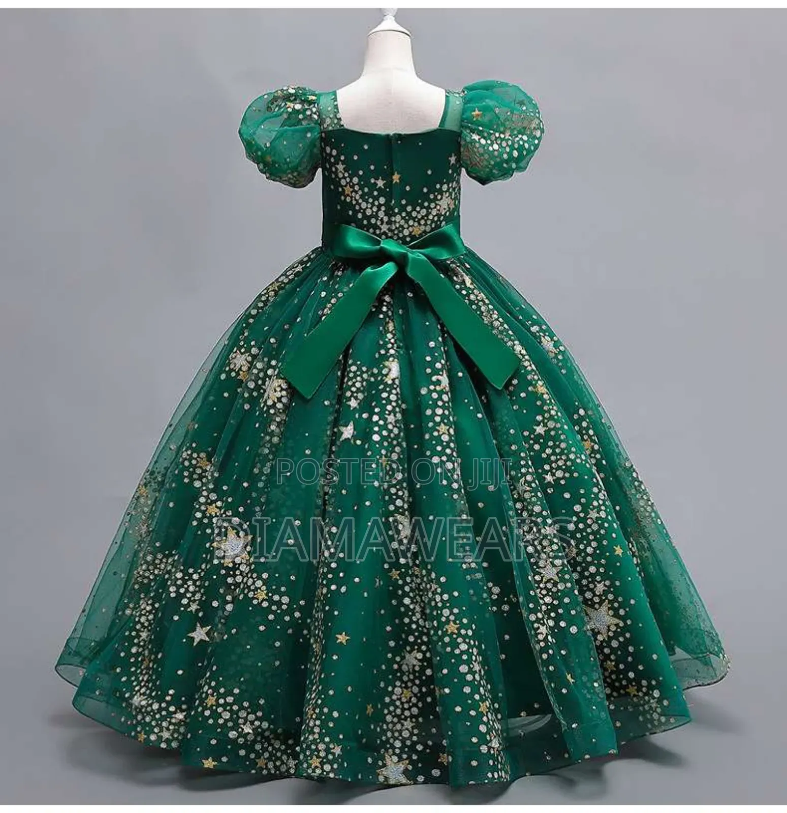 Green Multicolour Peincess Balk Gown