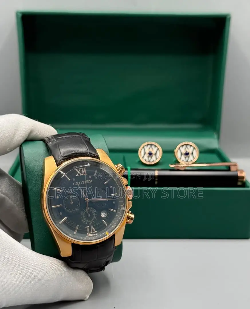 Cartier Quality Men Genuine Leather Wristwatch