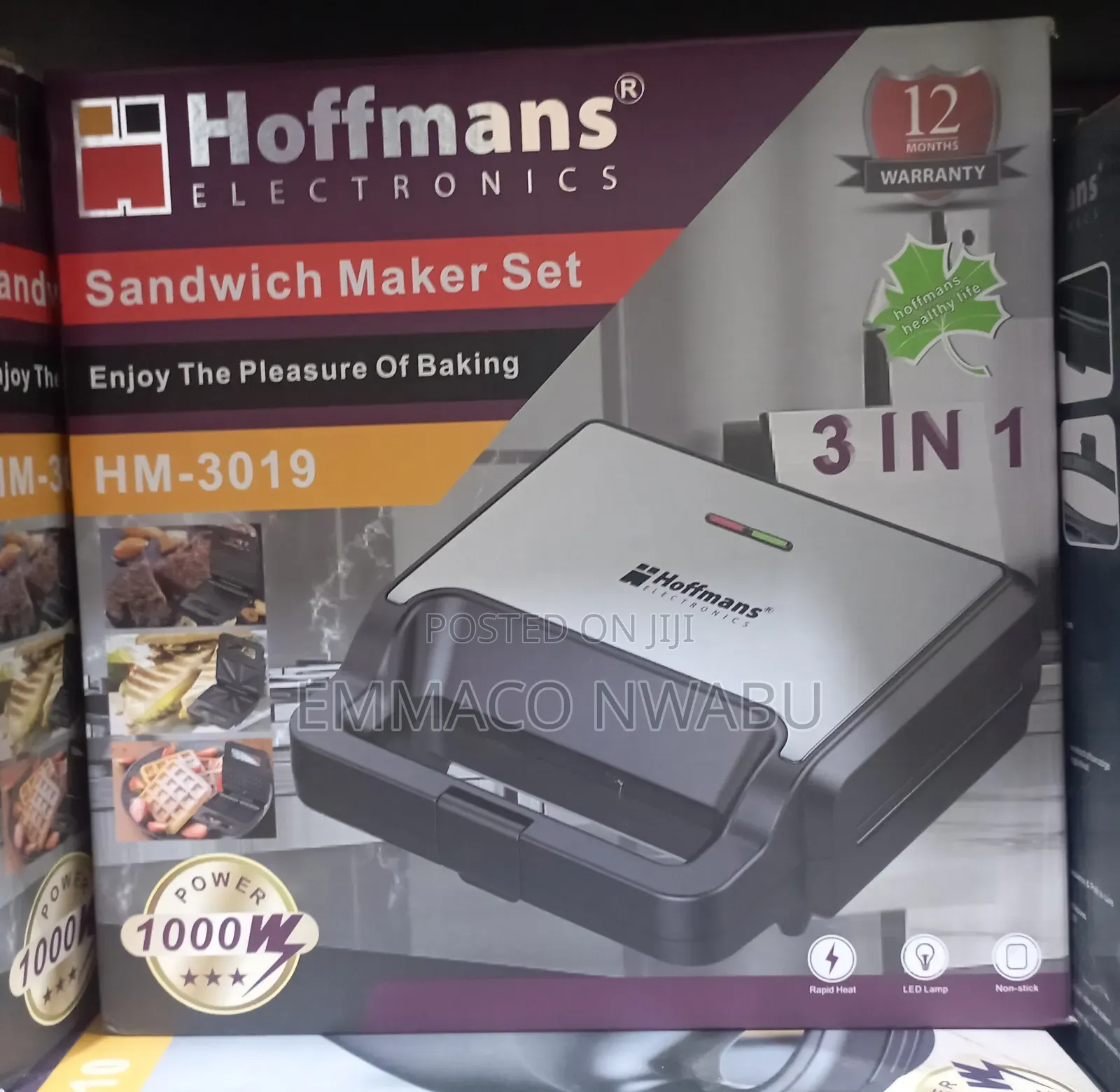 Hoffmans 3in1 Sandwich Maker Set