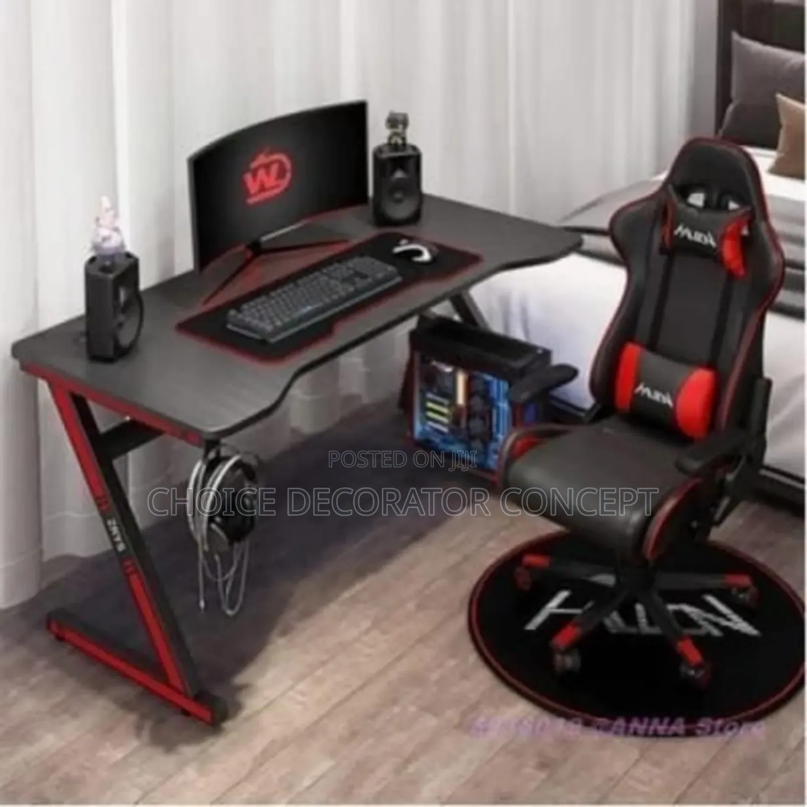 Office Gaming Chair + Gaming Desk- Black