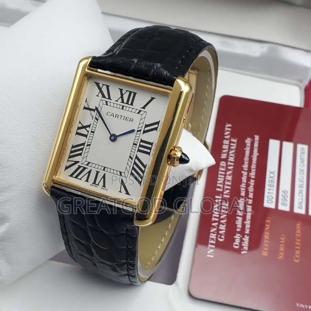 Cartier Flat Leather Wristwatch