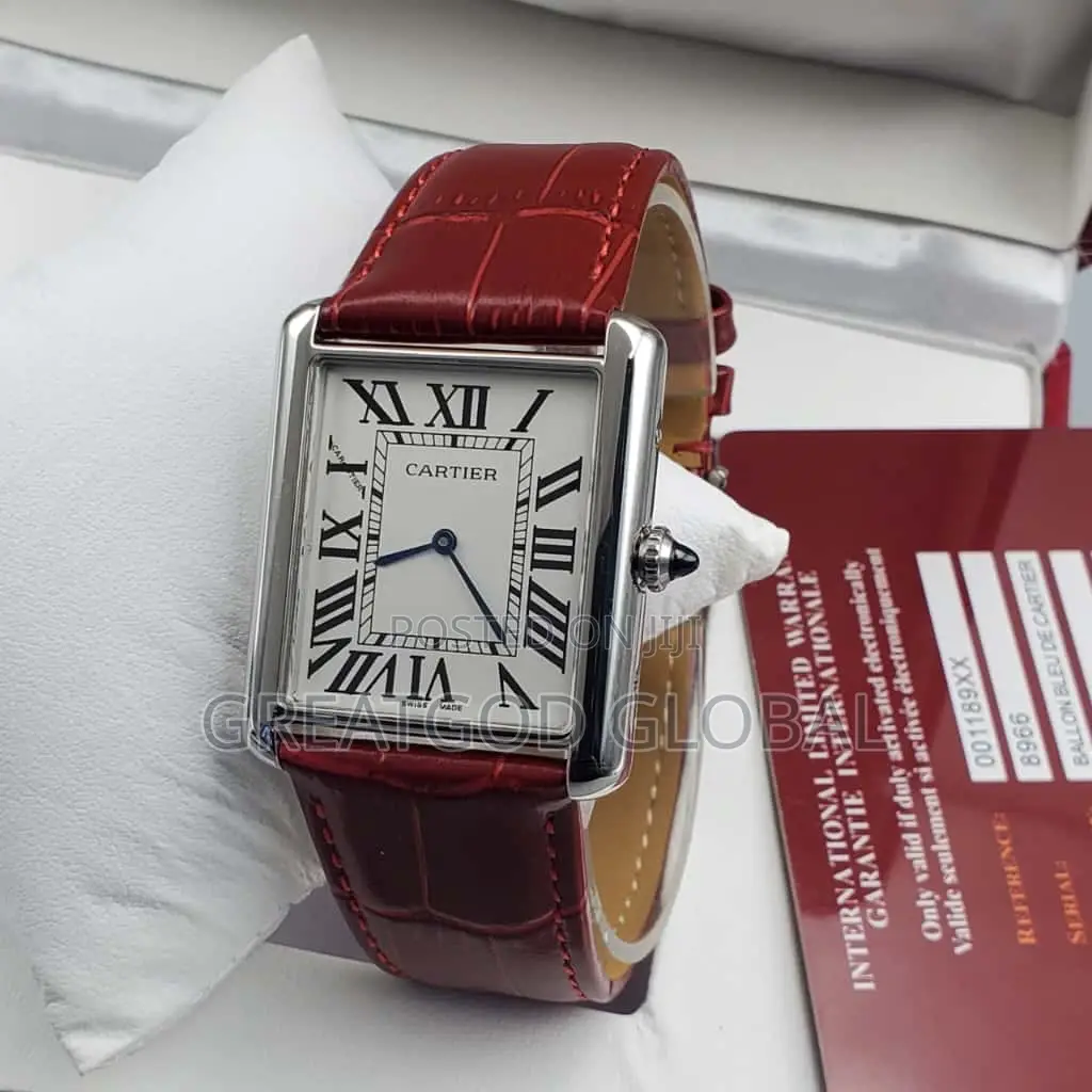 Cartier Flat Leather Wristwatch