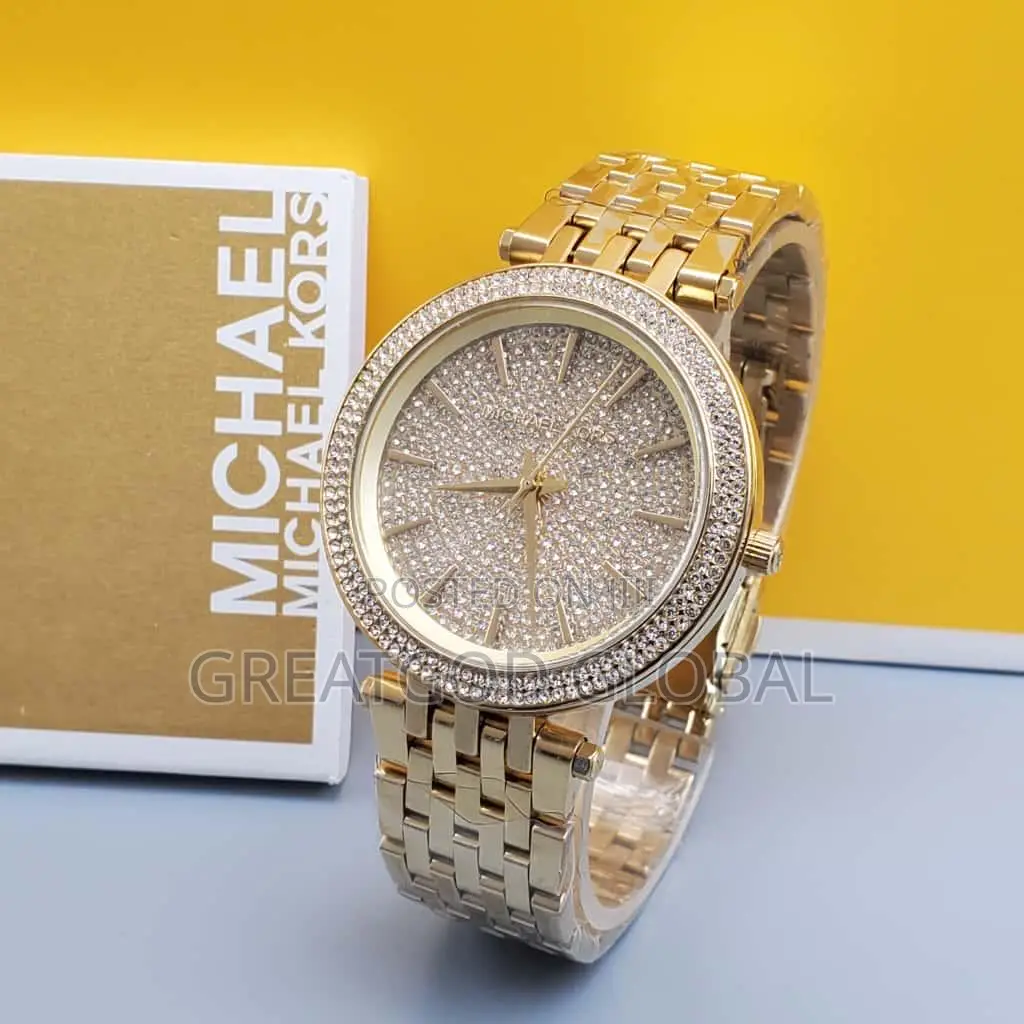 Female Micheal Kors Chain Luxury Wristwatch Full Stone