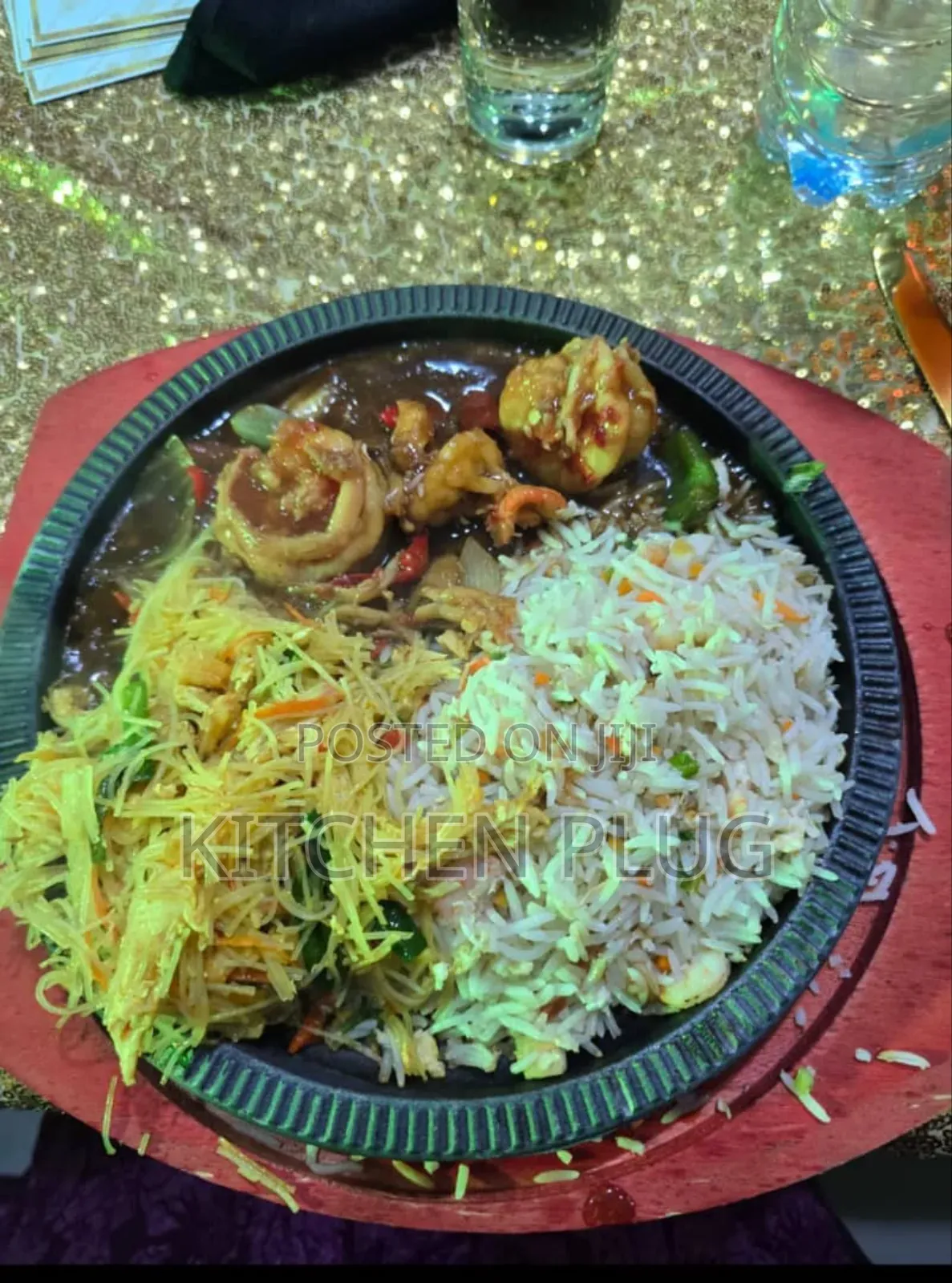 Cast Iron Sizzling Plate Set, Commonly Used for Serving Hot Dishes