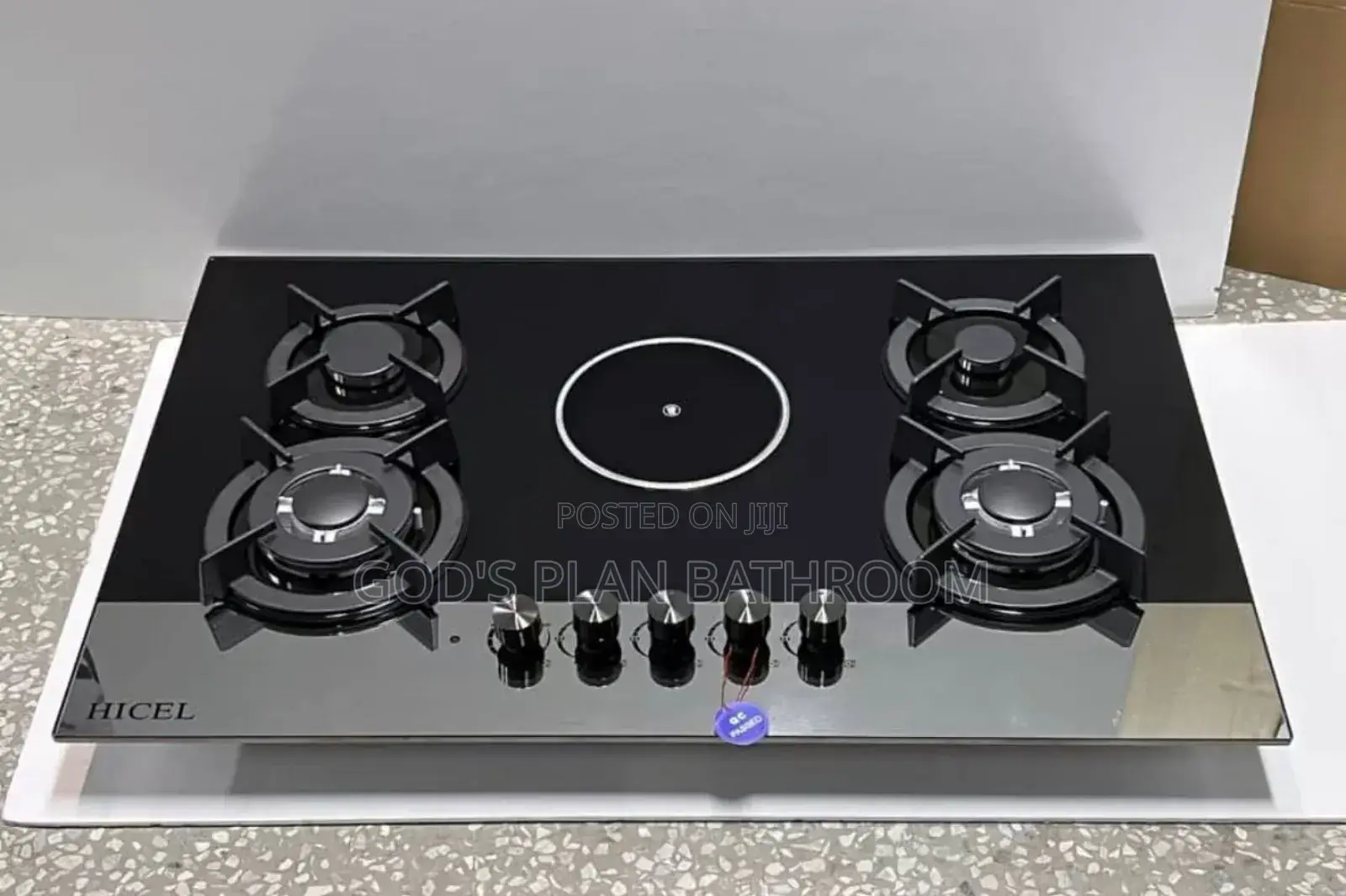 4+1 Gas Burner 10mm Tampered Glass