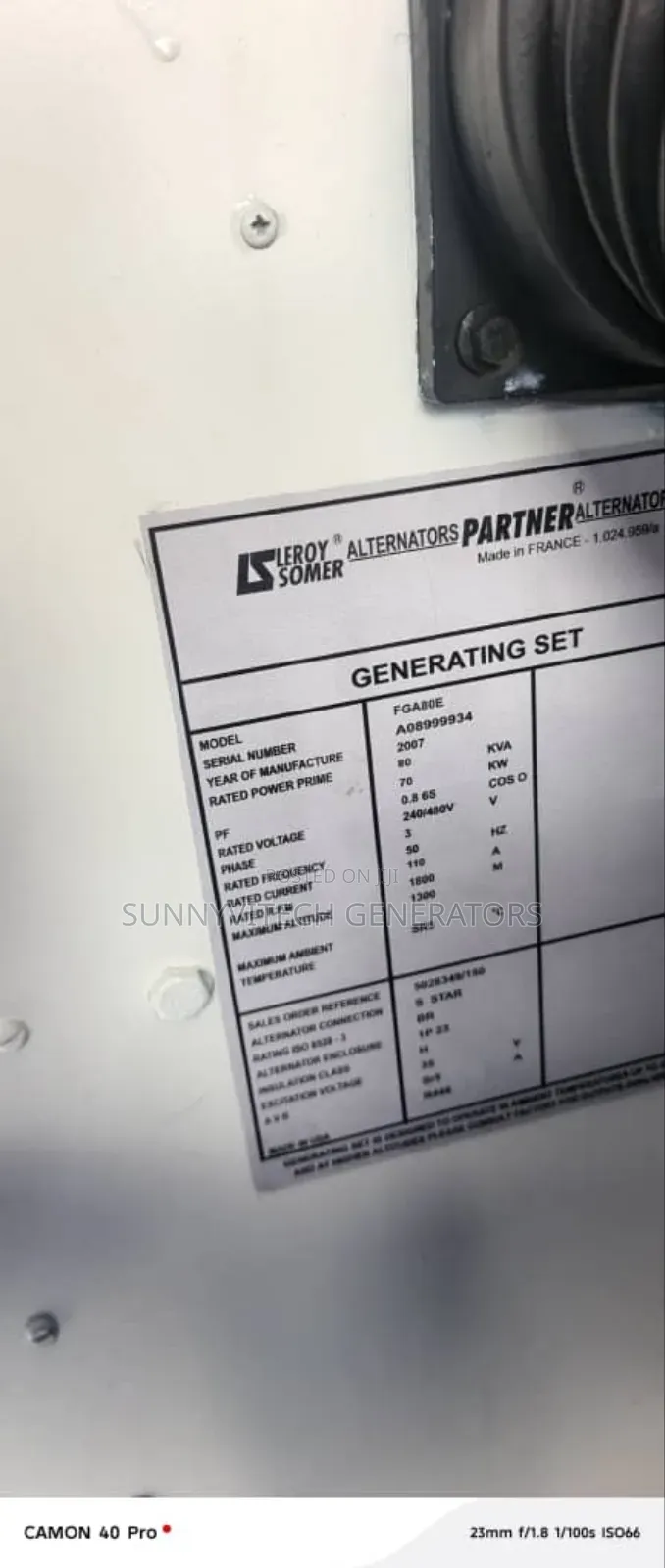 88kva  Fg Wilson Perkins Generator Super Silence