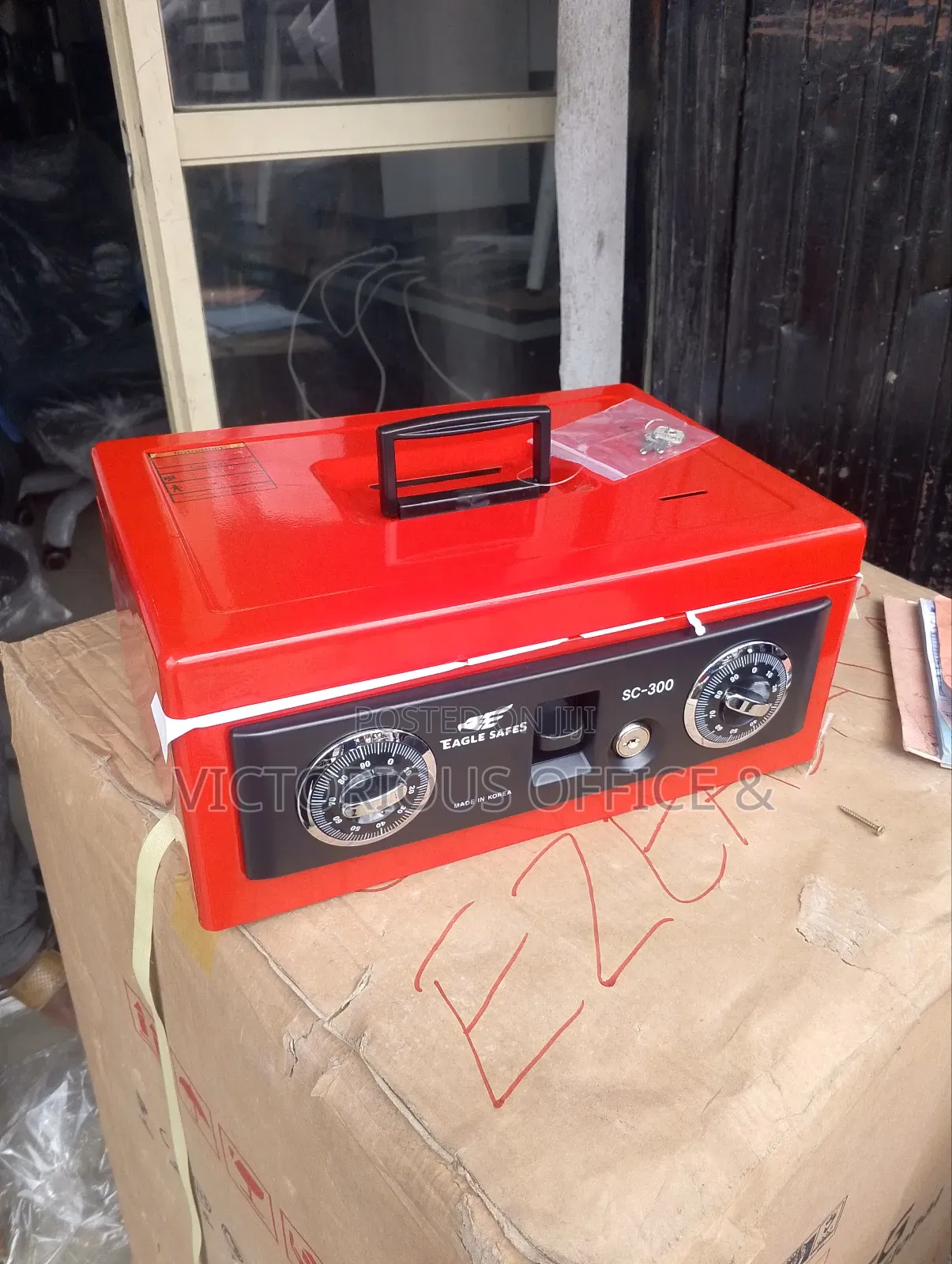 Red Color Cash Box by Eagle Sc-300