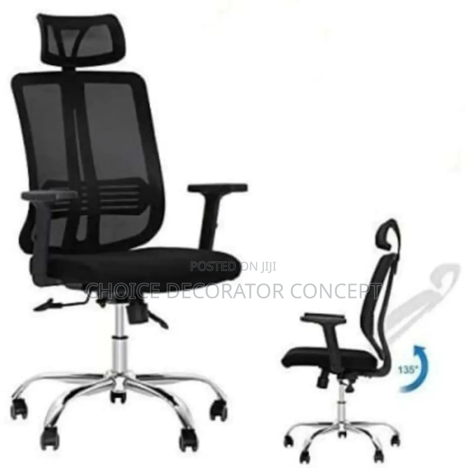 High Back Office Manager Chair- Black