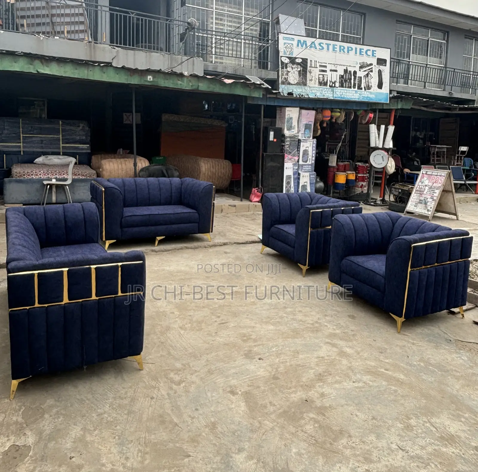 Precisely Fully Built Upholstery Set Padded Fabric Sofa