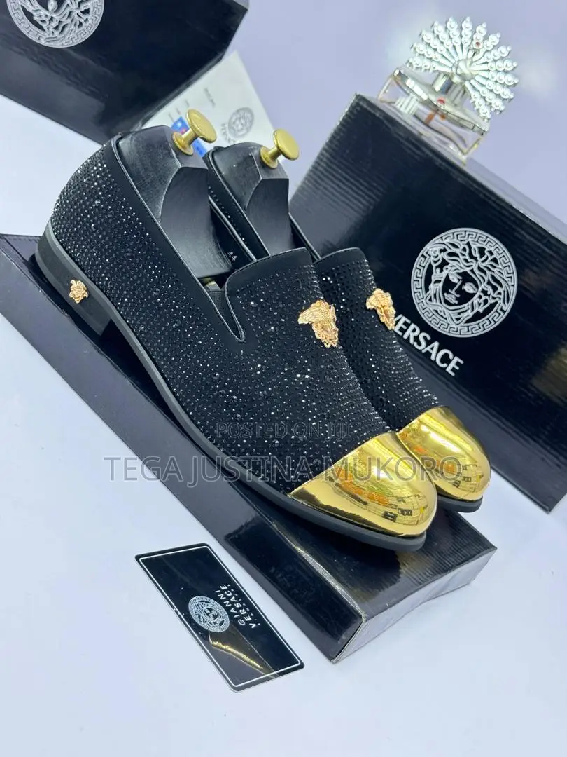 Studded Gold and Black Shoe for Men