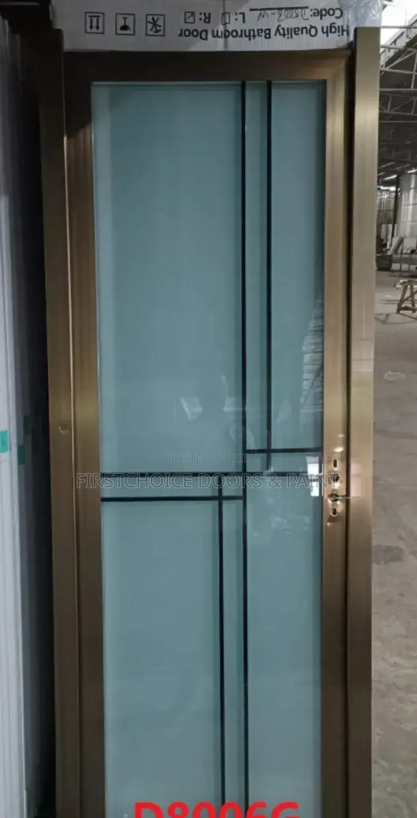 2.5 by 7ft Toughened Glass Bathroom Door