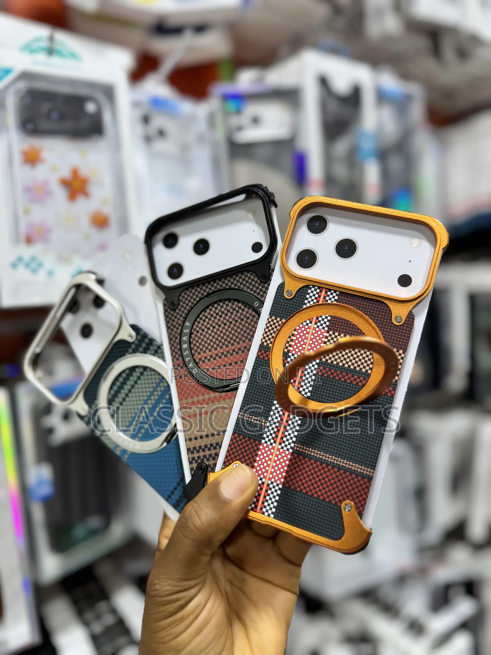 Magnetic Ring Frameless Kevlar Aramid Fiber for iPhone 17 Pro Max