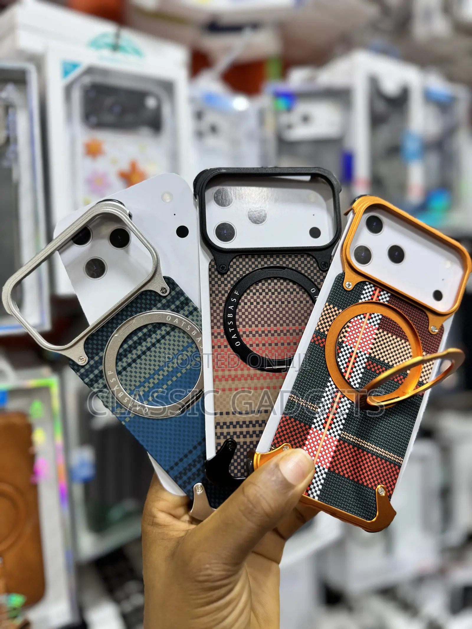 Magnetic Ring Frameless Kevlar Aramid Fiber for iPhone 17 Pro Max