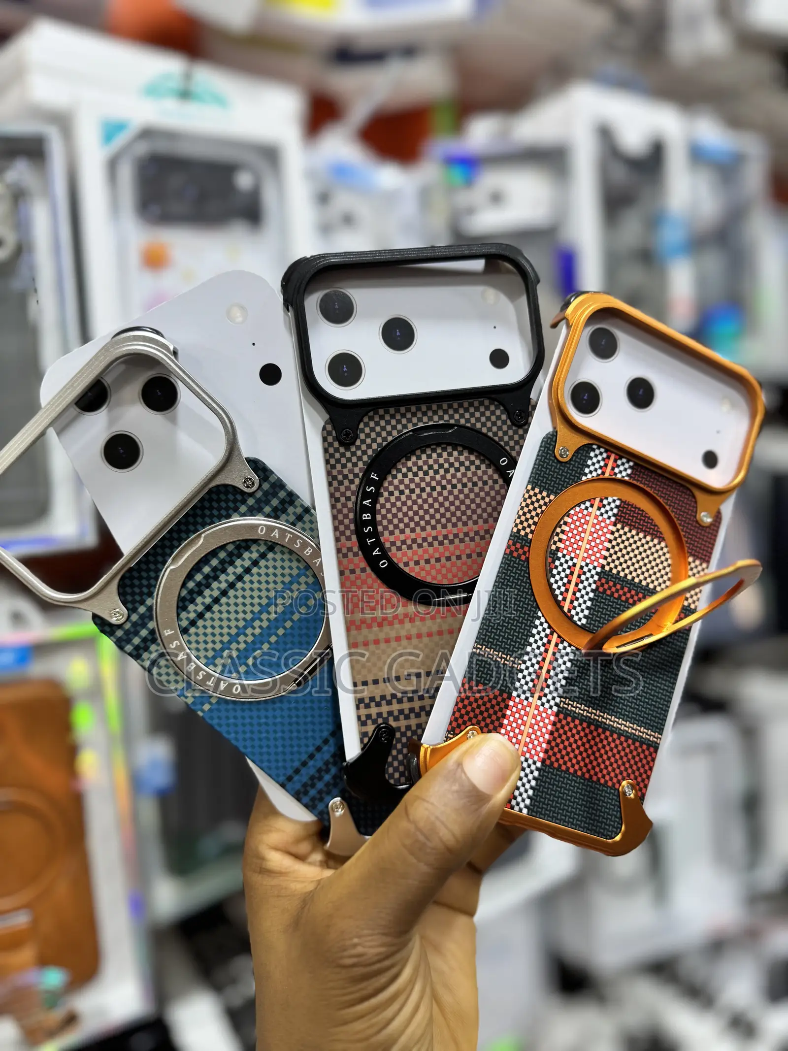 Magnetic Ring Frameless Kevlar Aramid Fiber for iPhone 17 Pro Max