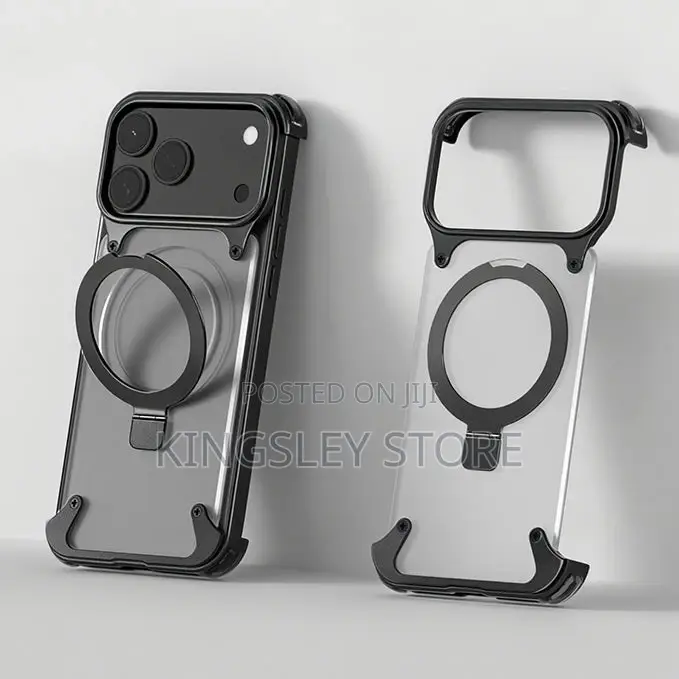Oatsbasf Magsafe Pivot Ringstand Air Cushion Metal Case for 17 Pro Max